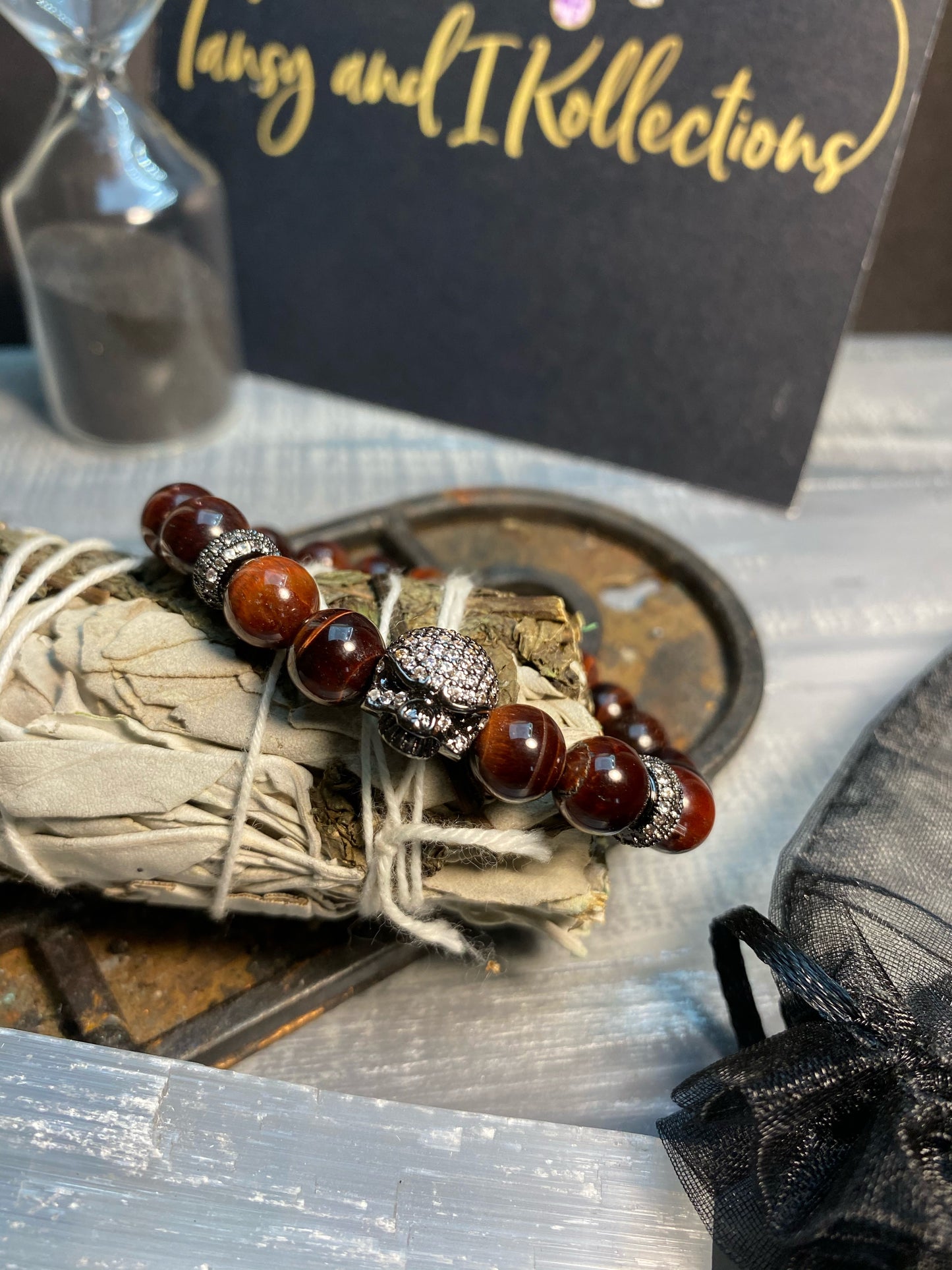 TAIK Red Tiger's Eye Skull Stone Bracelet™