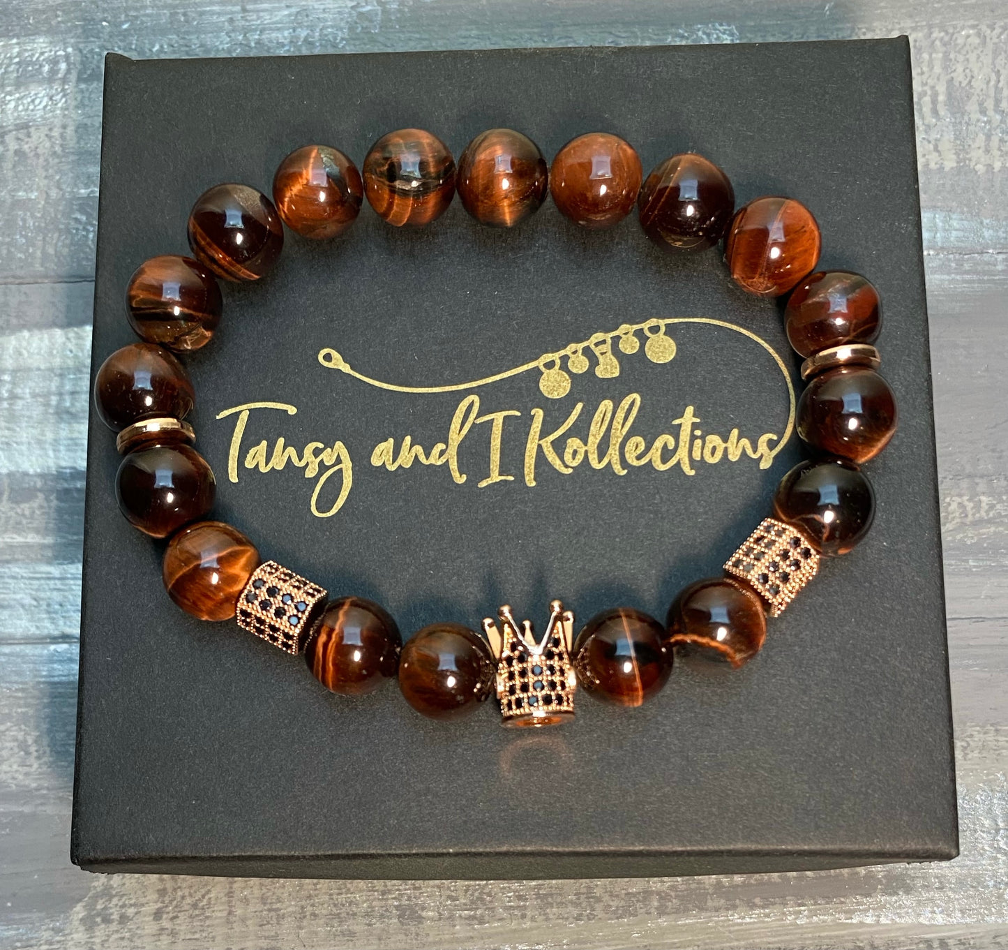 TAIK Red Tiger’s Eye Royal Crown Bracelet™