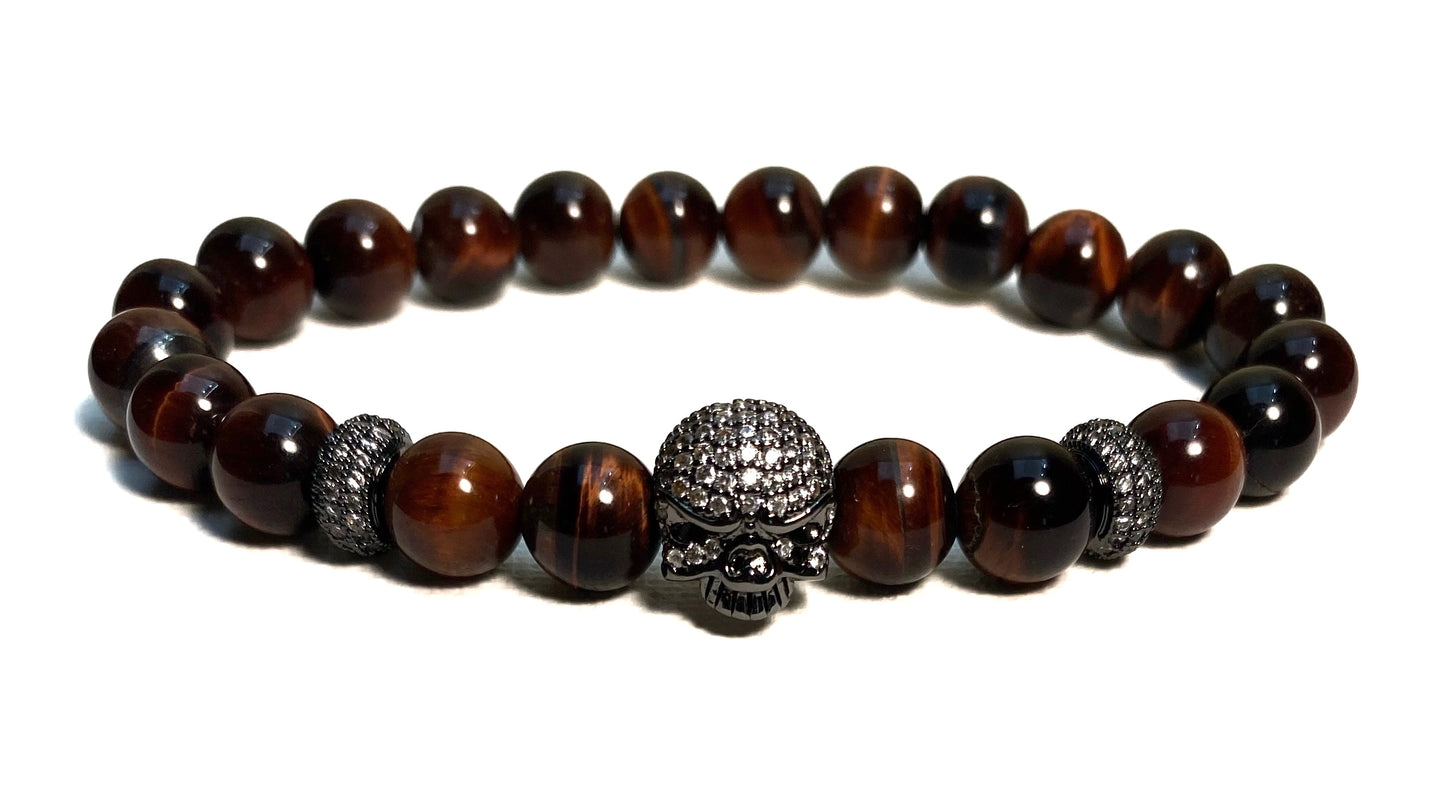 TAIK Red Tiger's Eye Skull Stone Bracelet™