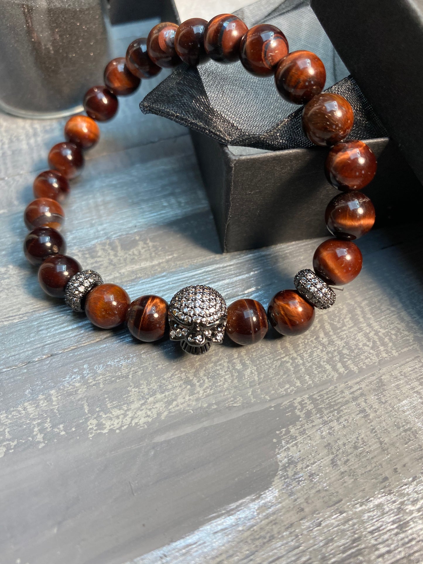 TAIK Red Tiger's Eye Skull Stone Bracelet™