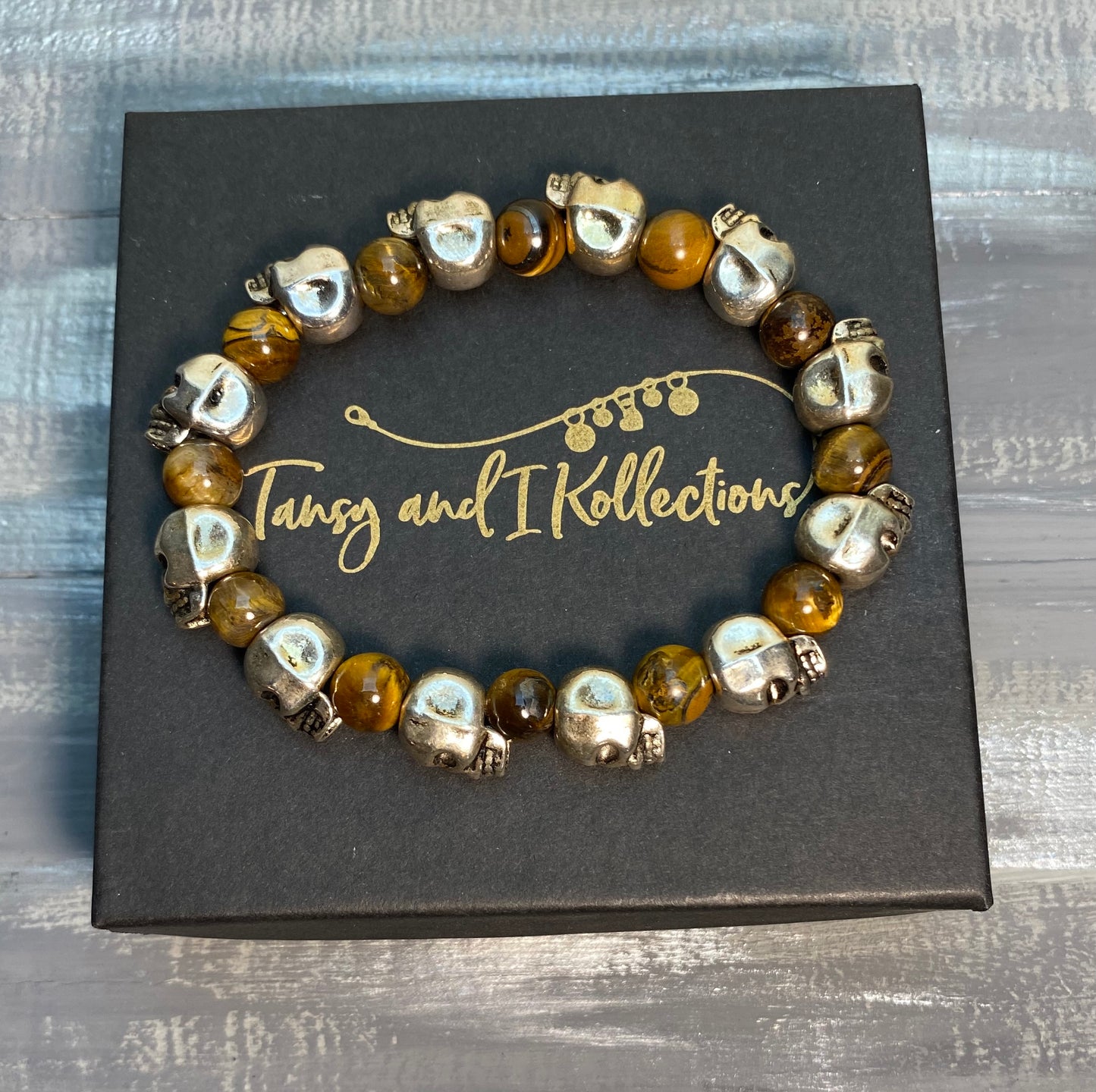 TAIK Tiger’s Eye Skull Stone Bracelet™