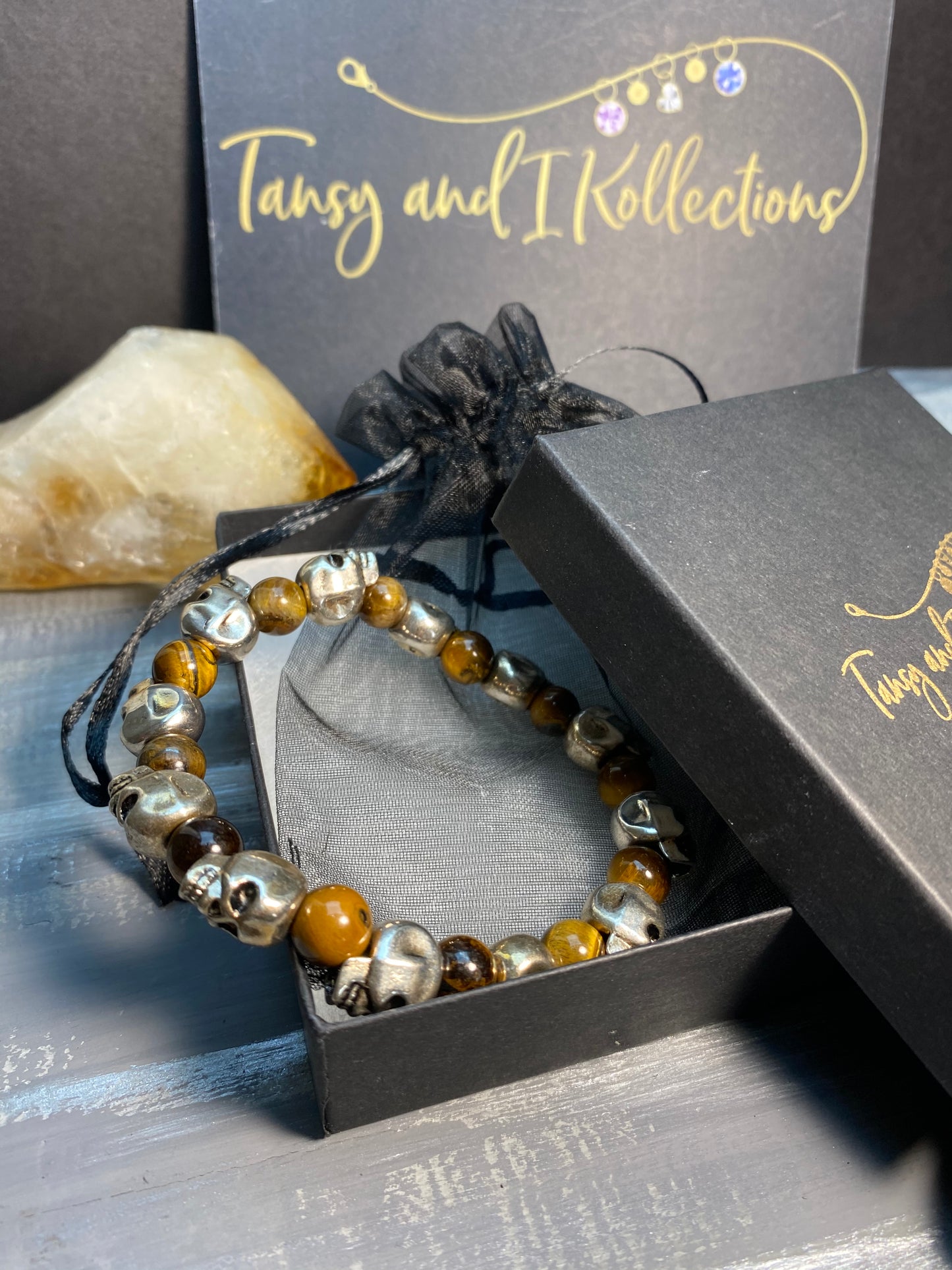 TAIK Tiger’s Eye Skull Stone Bracelet™